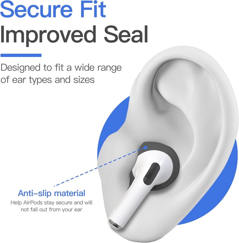 DamonLight [Fit in Case] 3 Pairs Cover for AirPods Pro 3 Anti Scratches Add Grip Sport Ear Tips [US Patent Registered] Compatible with AirPods Pro 3rd Generation 2025 (Gray) - Image 5